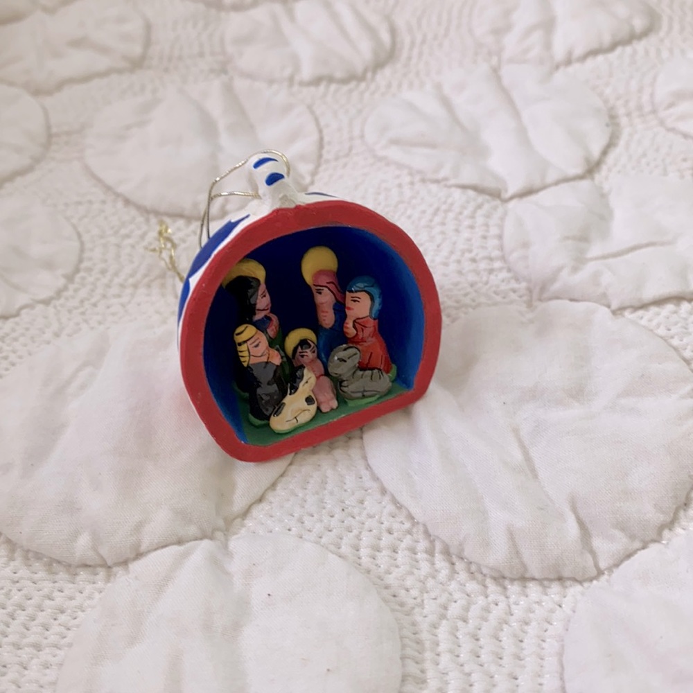 Spanish Inspired Nativity Scene in Beautifully Painted Clay